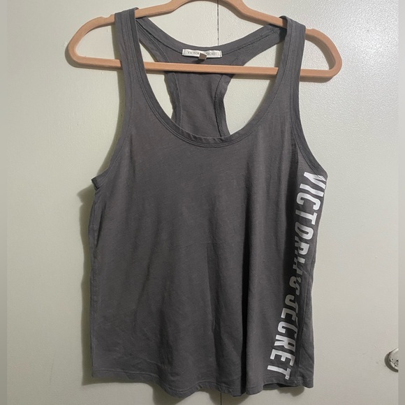 Victoria's Secret Tops - Victoria's Secret Charcoal Racerback Tank Top